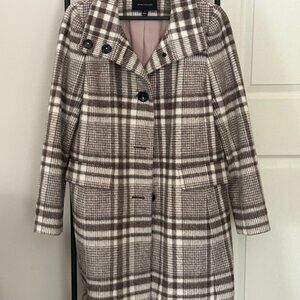 Ann Taylor Wool, Plaid Coat (M)